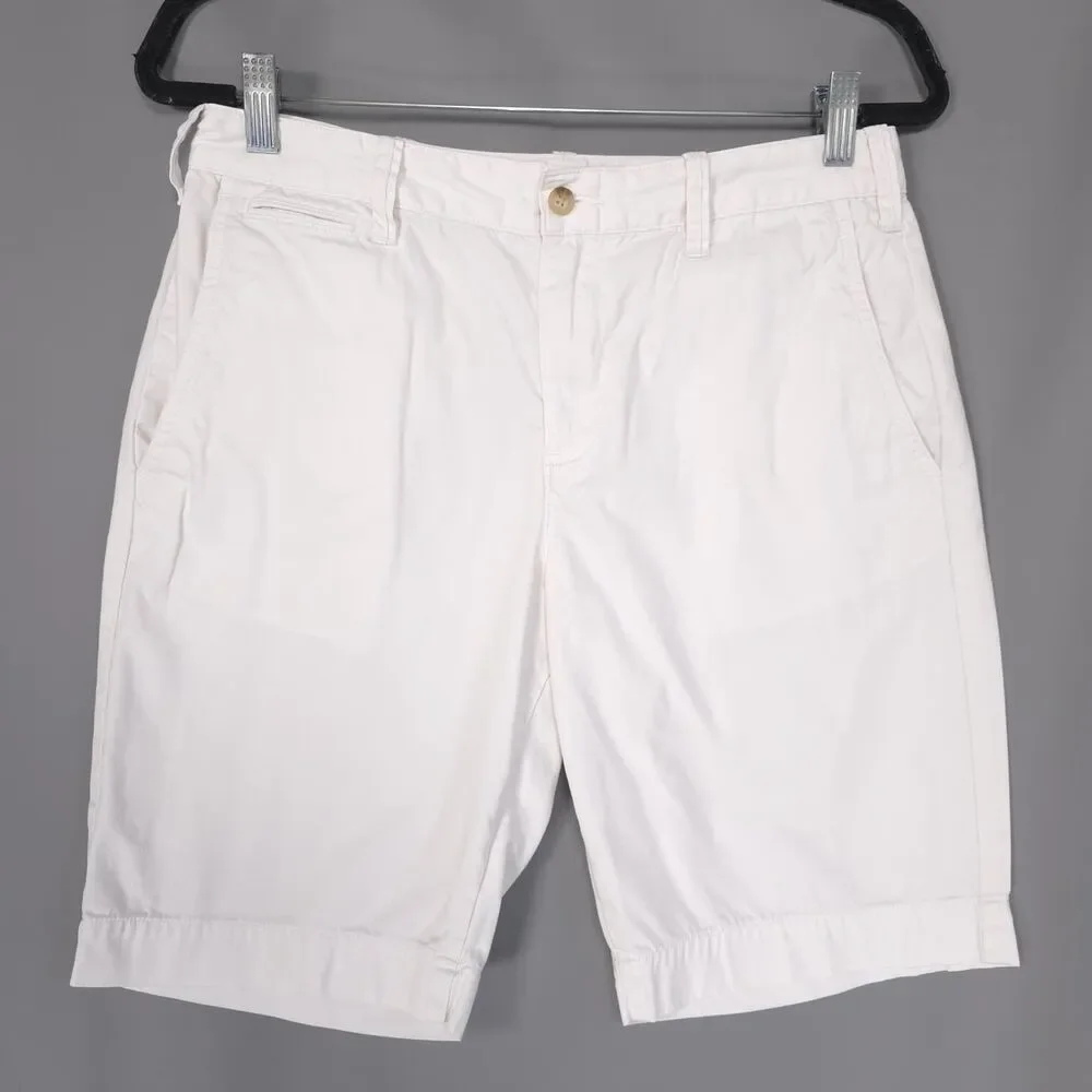 POLO RALPH LAUREN Women's Chino Bermuda Shorts 6 White 100% Cotton